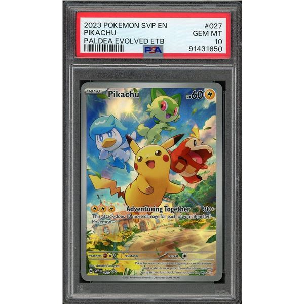 2023 Pokémon Pikachu Promo - Paldea Evolved ETB - PSA 10