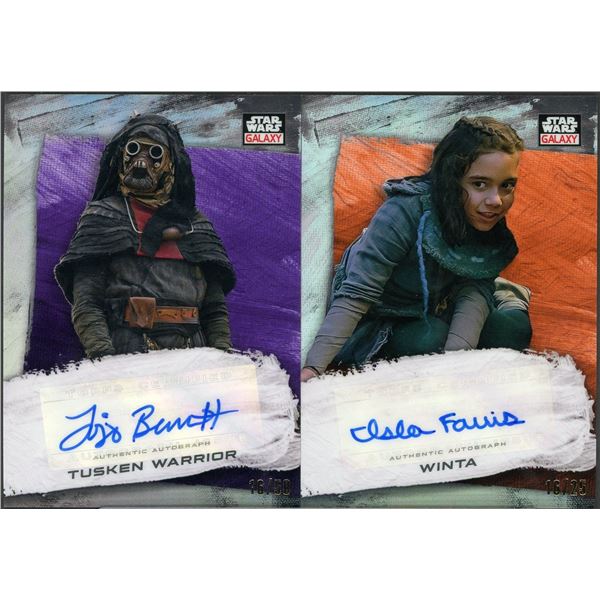 2x 2022 Topps Star Wars Galaxy autograph cards - Winta & Tusken Warrior