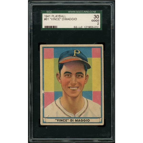1941 Play Ball #61 Vince DiMaggio RC (SGC 2)