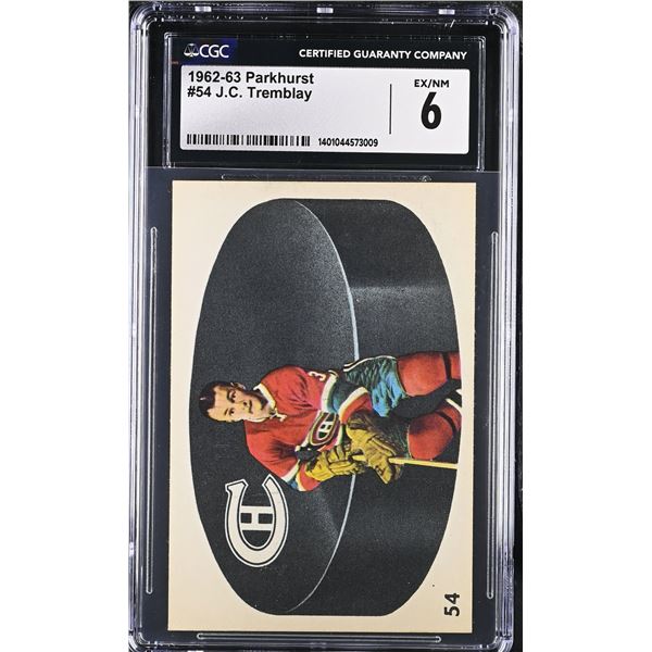 1962-63 Parkhurst #54 J.C. Tremblay RC (CGC 6)