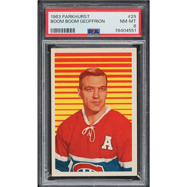 1963-64 Parkhurst #29 Boom Boom Geoffrion (PSA 8)