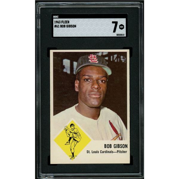 1963 Fleer #61 Bob Gibson (SGC 7)
