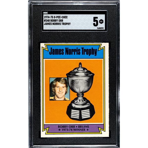 1974-75 O-Pee-Chee #248 Bobby Orr - Norris Trophy (SGC 5)
