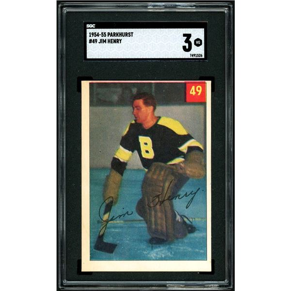 1954-55 Parkhurst #49 Sugar Jim Henry (SGC 3)