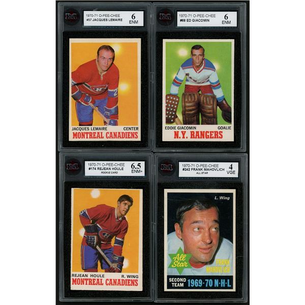 Lot of 4 x 1970-71 O-Pee-Chee Hockey Cards (HOFers) (KSA)