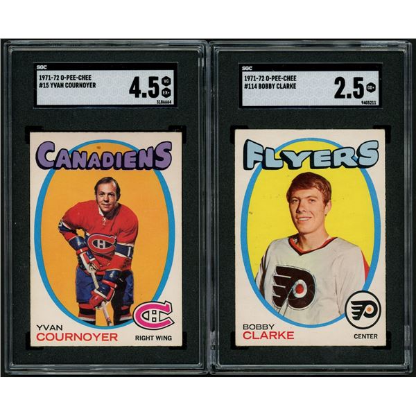Lot of 4 x 1971-72 O-Pee-Chee Hockey Cards (HOFers) (SGC)