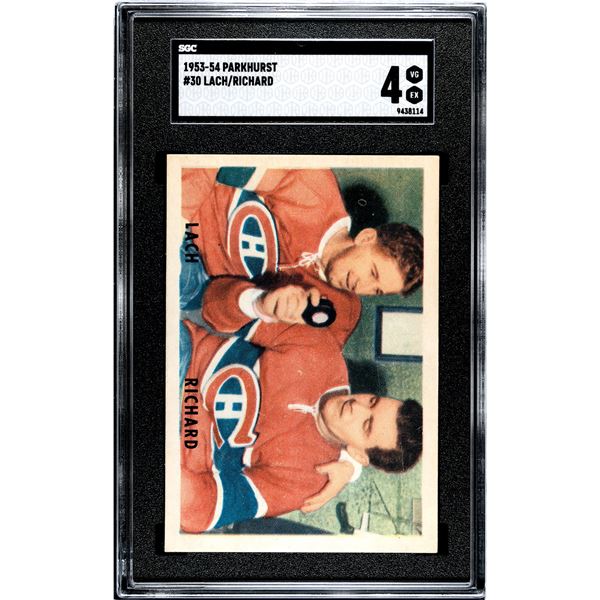 1953-54 Parkhurst #30 Elmer Lach/Maurice Richard (SGC 4)