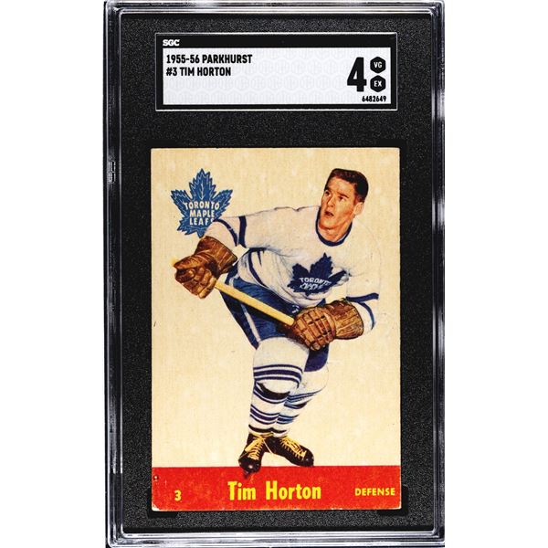 1955-56 Parkhurst #3 Tim Horton (SGC 4)