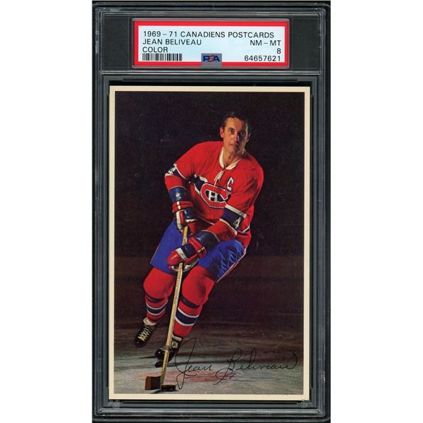 1969-71 Canadiens Postcards Jean Beliveau (PSA 8) Highest Graded & 1 of only 3