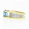 Image 6 : Vintage 18k TT Gold GIA FINE Round Brilliant Zircon Solitaire Pave Diamond Ring
