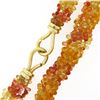 Image 6 : Vintage GIA Briolette 400 ctw Orange Yellow Sapphire Necklace w/ 18k Gold Clasp