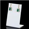 Image 3 : 6.51 ctw Emerald and 1.29 ctw Diamond 14K Yellow Gold Earrings