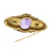 Image 4 : Antique Victorian 18k Gold 13.50 ctw Oval Amethyst w/ Hand Engraved Brooch Pin