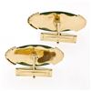 Image 3 : Vintage 14k Yellow Gold Long Marquise Shaped Jade Rope Pattern Swivel Cuff Links