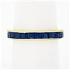 Image 2 : Vintage 18k Gold 3 ctw GIA French Square Cut Sapphire Channel Eternity Band Ring