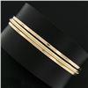 Image 7 : (3) 14k Yellow Gold 7.5" Polished & Textured Slip On Stack Bangle Bracelet Set