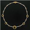 Image 5 : Antonini 18K TT Gold Round Bezel Citrine Diamond Ruby 16.5" Fancy Link Necklace