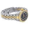 Image 3 : Rolex Ladies Quickset Two Tone 18K Black Diamond Lugs Datejust Wristwatch 26MM