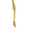 Image 5 : 14K Yellow Gold Long Rope Chain Textured Knot Slide Dual Tassel Lariat Necklace