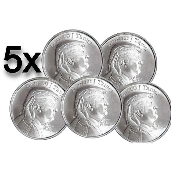 Donald Trump 45th President Fine Silver Coin BUNDLE (5)