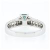 Image 7 : 14K White Gold 1.71 ctw Emerald Cut Emerald Solitaire w/ Diamond Accents Ring