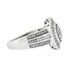 Image 5 : 10k White Gold 0.78 ctw Round Prong Diamond Marquise Shaped Cluster Promise Ring