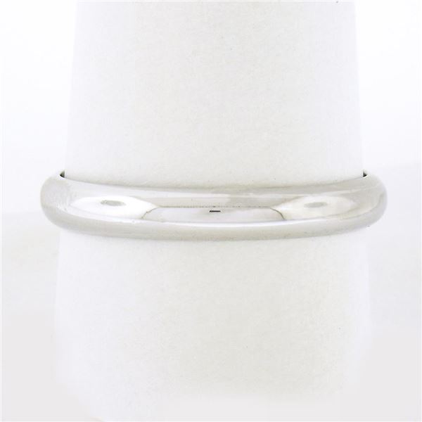 NEW Mens Classic 14K White Gold 3.3mm Plain Dome Polished Wedding Band Ring