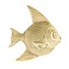 Image 1 : Solid 14K Yellow Gold Detailed Textured Tropical Angelfish Fish Charm Pendant