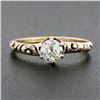 Image 2 : Antique Victorian 14k Gold 0.46 ctw GIA Old European Diamond Petite Solitaire Ri