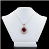 Image 1 : 16.70 ctw Ruby and 3.40 ctw Diamond 14K White and Yellow Gold Pendant