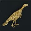Image 2 : Vintage Solid 18k Yellow Gold Detailed Textured 3D Turkey Bird Pin Brooch