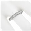 Image 3 : 14K White Gold 0.60 ctw Round Pave Diamond 3 Row Domed Stack Wedding Band Ring