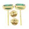 Image 3 : 14k Yellow Gold 1.30 ctw Emerald Cut Bezel Set Green Emerald Classic Stud Earrin