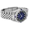 Image 4 : Rolex Mens Stainless Steel Diamond Lugs Blue Vignette And Sapphire Datejust Wris