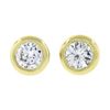 Image 1 : New 14k Yellow Gold 0.18 ctw Martini Bezel Round Brilliant Diamond Stud Earrings