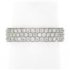 Image 1 : 18k White Gold 1.20 ctw Pave Set Round Diamond Squared 3 Row Eternity Band Ring