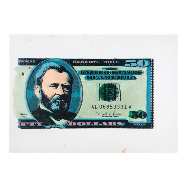 50 Dollar Bill by Steve Kaufman (1960-2010)