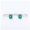 Image 1 : 3.54 ctw Emerald and 0.79 ctw Diamond 18K White Gold Bracelet