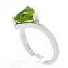 Image 7 : 14k White Gold 1.83cw Prong Set Trillion Cut Peridot Solitaire Bypass Ring
