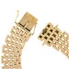 Image 4 : Unisex Vintage 14k Gold 7.75" Polished 9 Row Wide Brick Pattern Link Bracelet