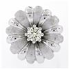 Image 4 : Vintage 18K White Gold .78 ctw Round Brilliant Diamond Large Cocktail Flower Rin