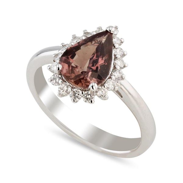 1.90 ctw Pink Sapphire and 0.31 ctw Diamond Platinum Ring (GIA CERTIFIED)