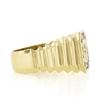 Image 5 : Mens 14k Yellow Gold 1.13 ctw Bezel Oval & Square Halo Diamond Ribbed Shank Ring