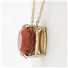 Image 5 : NEW 14k Yellow Gold GIA 15.85 ctw Lab Grown Oval Orange Sapphire Pendant Necklac