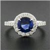 Image 3 : NEW Platinum 2.21 ctw GIA Ceylon Round Blue Sapphire Brilliant Diamond Halo Ring