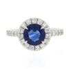 Image 5 : NEW Platinum 2.21 ctw GIA Ceylon Round Blue Sapphire Brilliant Diamond Halo Ring