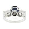 Image 8 : Vintage Platinum 4.95 ctw GIA Oval Dark Blue Sapphire w/ Old European Diamond Ri