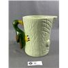 Image 1 : Vintage Unmarked Pottery Ceramic Pitcher w/ Parrot Handle. Approx. 8" H