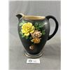 Image 1 : Vintage Brentleigh Ware, Kensington England, Black Pitcher w/ Raised Floral Design. Approx. 7.5" H