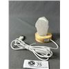 Image 2 : Selenite Powder, Light w/Clear Quartz (Retails $400.00) & Pyrite On Stand (Retails $180.00)